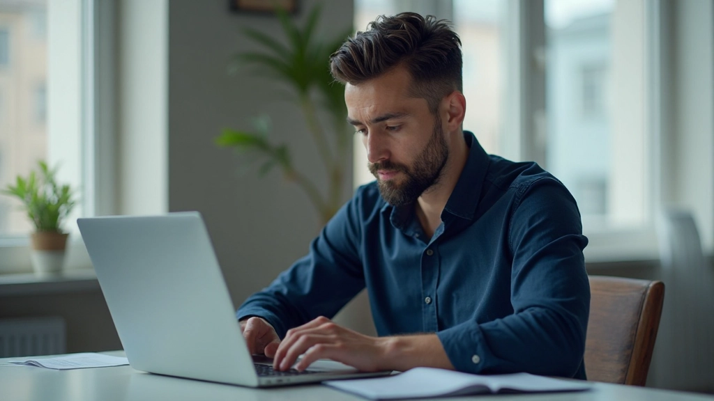 Предприниматель изучает графики инвестиций на рабочем столе