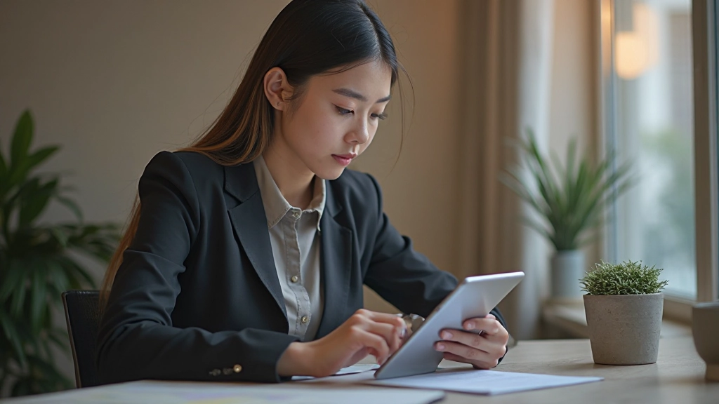 Молодой инвестор изучает портфель акций и инвестиционные возможности